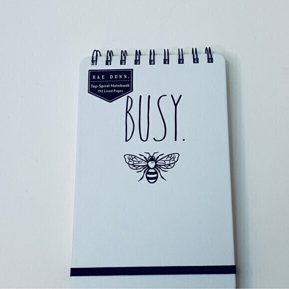 !Firm Price! Rae Dunn Top-Spiral Notebook with192 Lined Pages,‎ Size OS, White - Picture 1 of 5